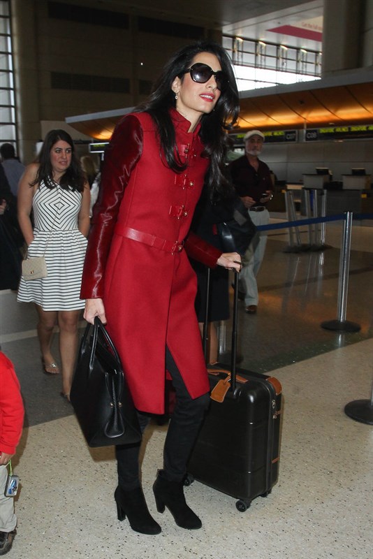 Amal Clooney Wearing Versace - Los Angeles California